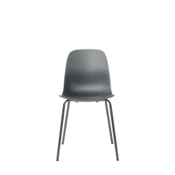 HEL Lot de 4 chaises en plastique et métal