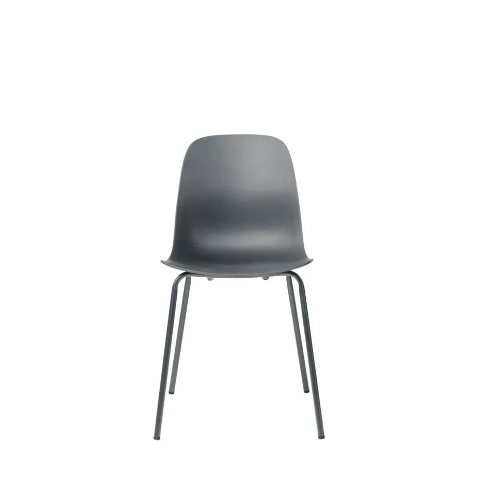 HEL Lot de 4 chaises en plastique et métal
