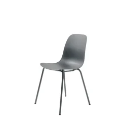 HEL Lot de 4 chaises en plastique et métal