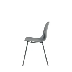 HEL Lot de 4 chaises en plastique et métal