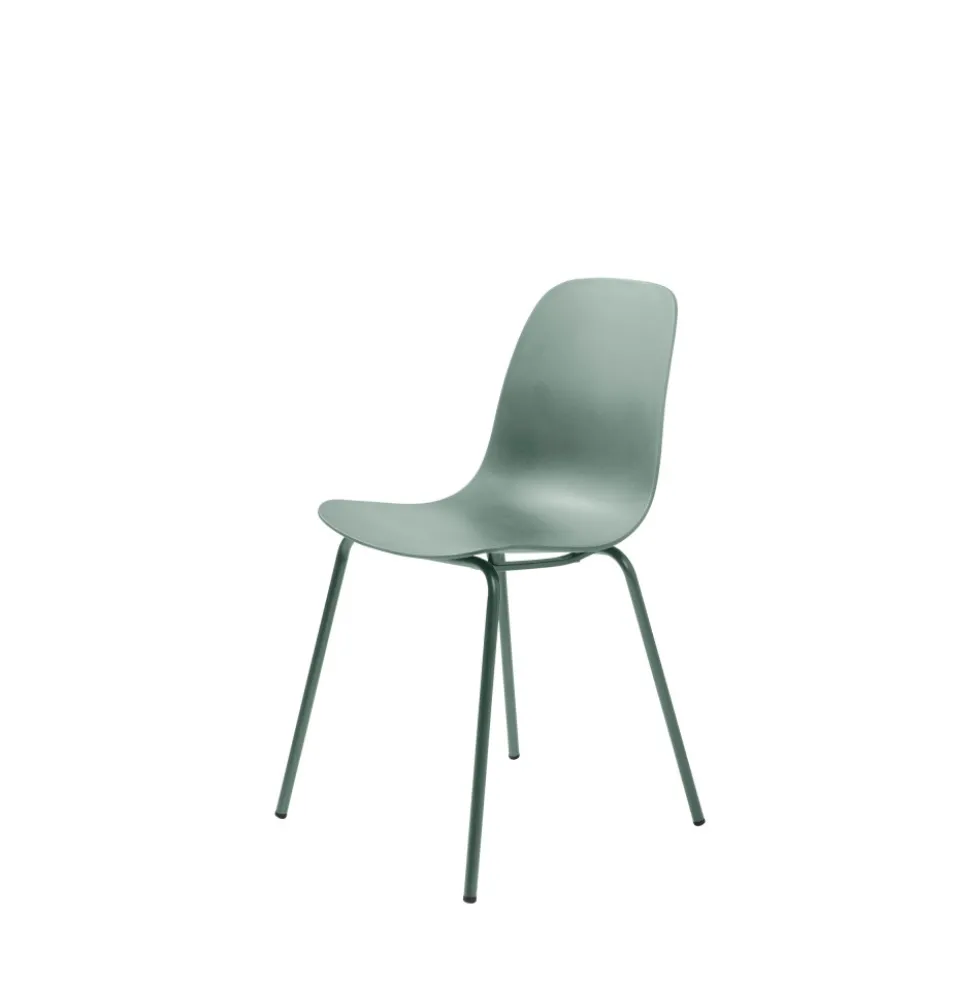 HEL Lot de 4 chaises en plastique et métal