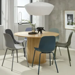 HEL Lot de 4 chaises en plastique et métal