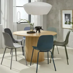 HEL Lot de 4 chaises en plastique et métal