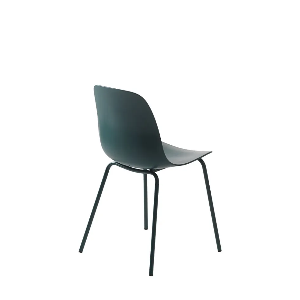 HEL Lot de 4 chaises en plastique et métal
