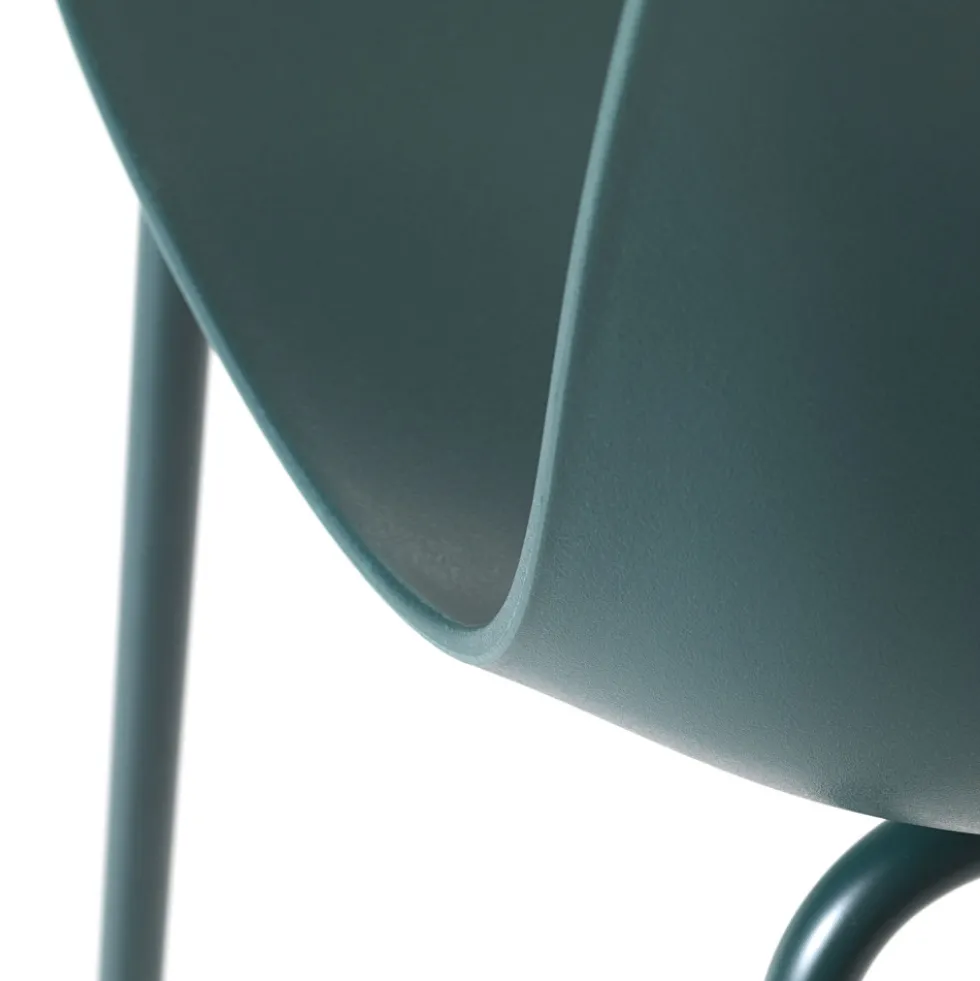 HEL Lot de 4 chaises en plastique et métal