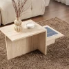 HEMY Table basse effet travertin
