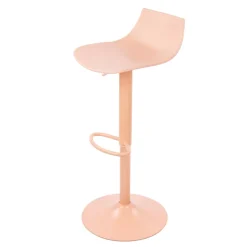 HERIBO Lot de 2 chaises de bar réglables en plastique et métal H58-79cm