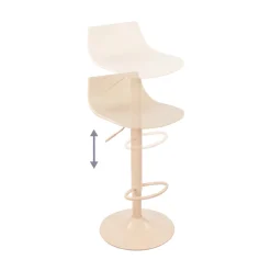 HERIBO Lot de 2 chaises de bar réglables en plastique et métal H58-79cm