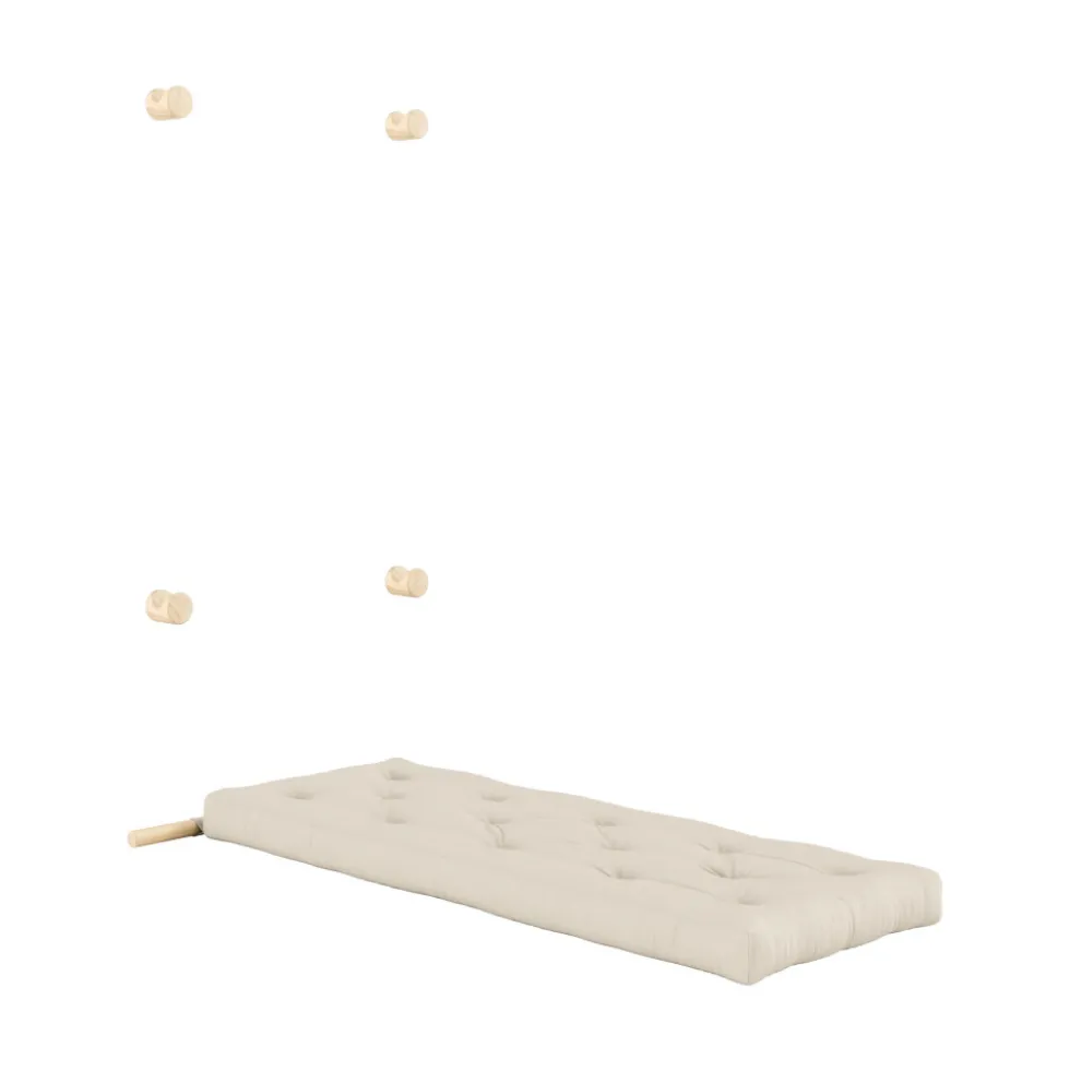 HOOKED Fauteuil convertible en tissu et bois avec accroches murales
