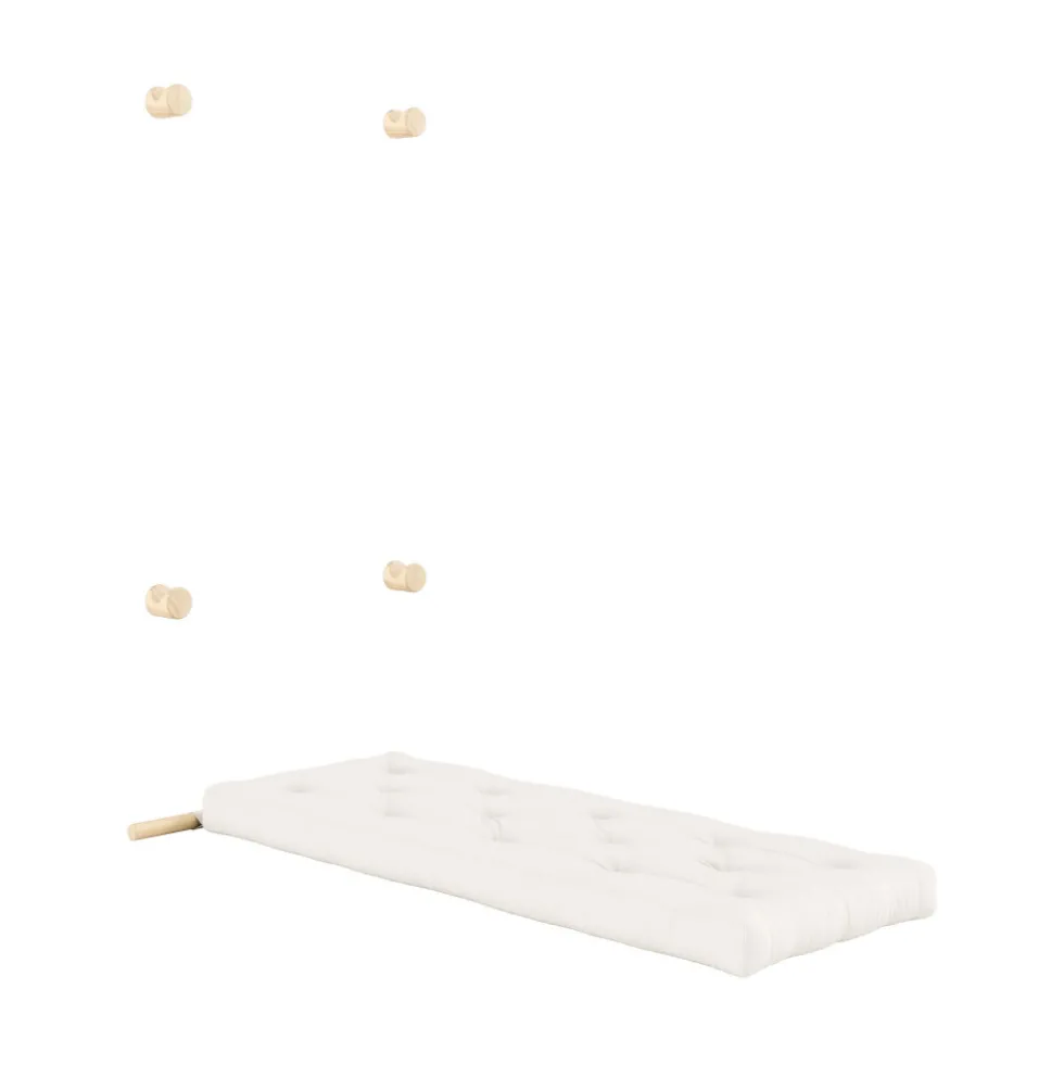 HOOKED Fauteuil convertible en tissu et bois avec accroches murales