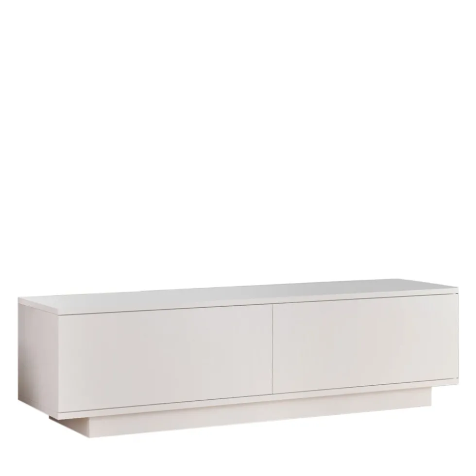 HUDSON Meuble TV 2 portes en bois L140cm