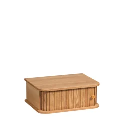 JENA Table de chevet suspendue 1 porte coulissante en bois