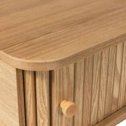 JENA Table de chevet suspendue 1 porte coulissante en bois