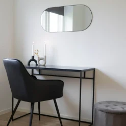 JERSEY Miroir ovale en métal 35x80cm