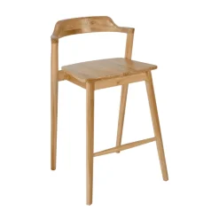 JOKO Lot de 2 chaises de bar en teck H65cm