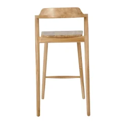 JOKO Lot de 2 chaises de bar en teck H75cm