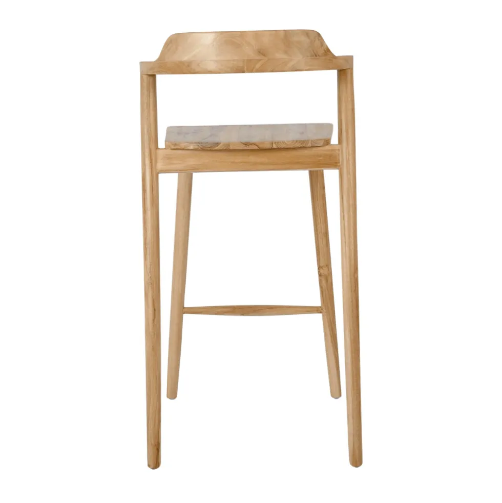 JOKO Lot de 2 chaises de bar en teck H75cm