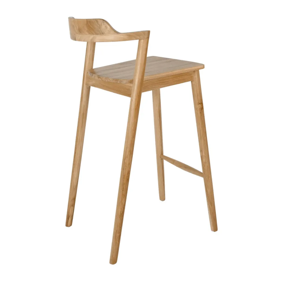 JOKO Lot de 2 chaises de bar en teck H75cm