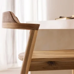 JOKO Lot de 2 chaises de bar en teck H75cm