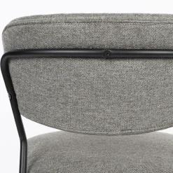 JOLIEN Lot de 2 chaises en tissu et métal pieds noirs
