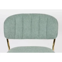 JOLIEN Lot de 2 tabourets de bar en tissu avec pieds dorés