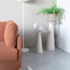 JOYA Table d'appoint ronde effet travertin ø40cm H70cm