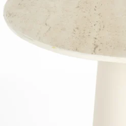 JOYA Table d'appoint ronde effet travertin ø40cm H70cm