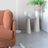 JOYA Table d'appoint ronde effet travertin ø40cm H52cm