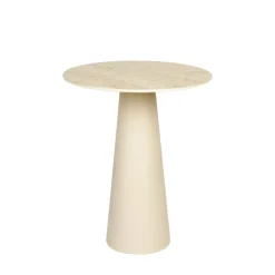 JOYA Table d'appoint ronde effet travertin ø40cm H52cm