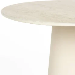 JOYA Table d'appoint ronde effet travertin ø40cm H52cm