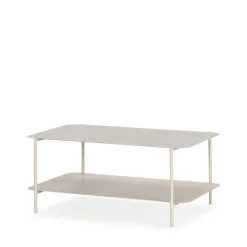 JUDITH Table basse rectangulaire en métal à double plateau