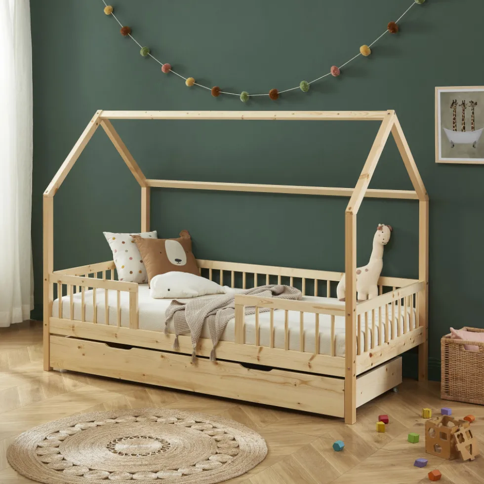 KABA Lit cabane enfant en bois 90x190cm