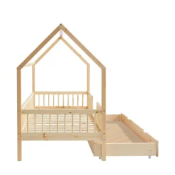 KABA Lit cabane enfant en bois 90x190cm