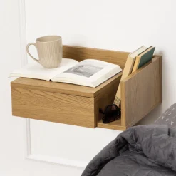 KAMICHI Table de chevet murale réversible en bois