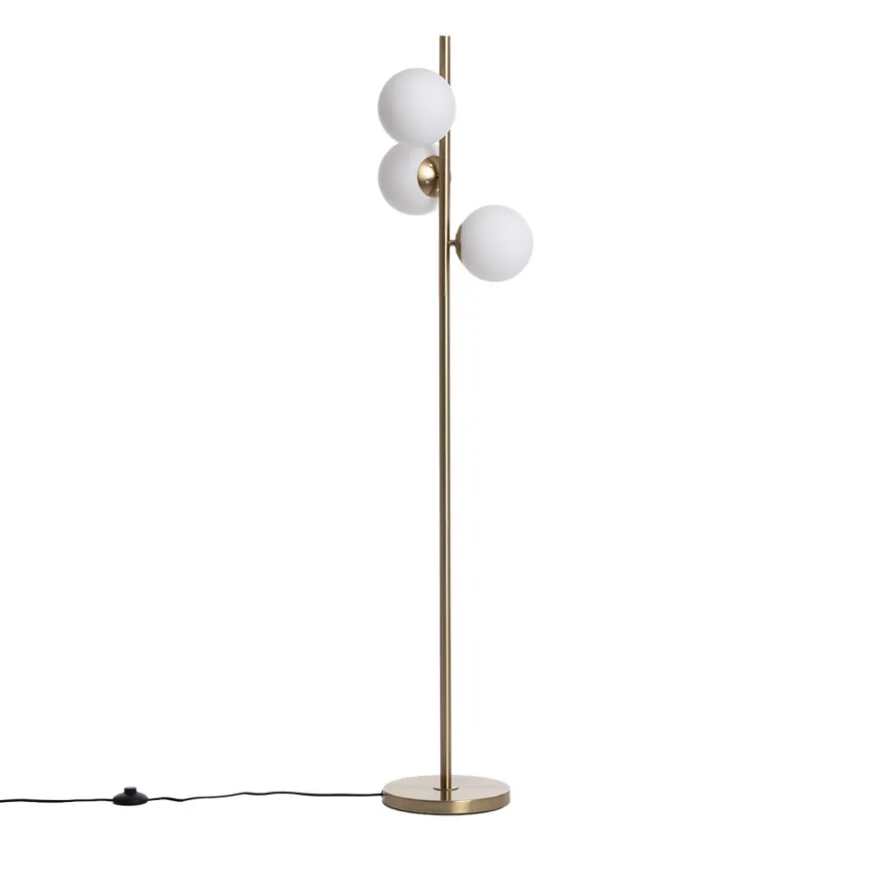 KANO Lampadaire avec 3 points lumineux en verre H148cm