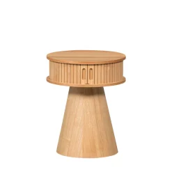 KARRI Table de chevet 2 portes coulissantes en bois