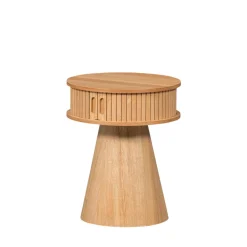 KARRI Table de chevet 2 portes coulissantes en bois