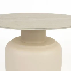 KARULA Table basse ronde effet travertin ø60cm