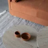KARULA Table d'appoint ronde effet travertin ø50cm