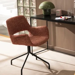 KENDO Chaise de bureau pivotante en tissu et métal