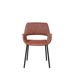 KENDY Lot de 2 fauteuils de table en tissu et métal