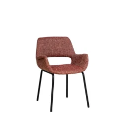 KENDY Lot de 2 fauteuils de table en tissu et métal