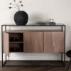 KINGSPORT Buffet 3 portes en bois et métal L120cm