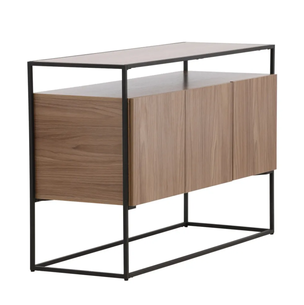 KINGSPORT Buffet 3 portes en bois et métal L120cm