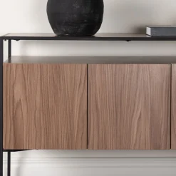 KINGSPORT Buffet 3 portes en bois et métal L120cm