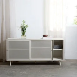 KISO Buffet 2 portes, 2 niches en métal L160cm