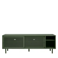 KISO Meuble TV 2 portes, 2 niches en métal L160cm