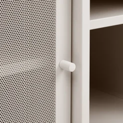 KISO Meuble TV 2 portes, 2 niches en métal L160cm