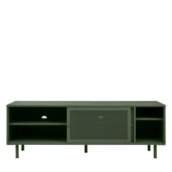 KISO Meuble TV 2 portes, 2 niches en métal L160cm