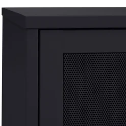 KISO Meuble TV 2 portes, 2 niches en métal L160cm
